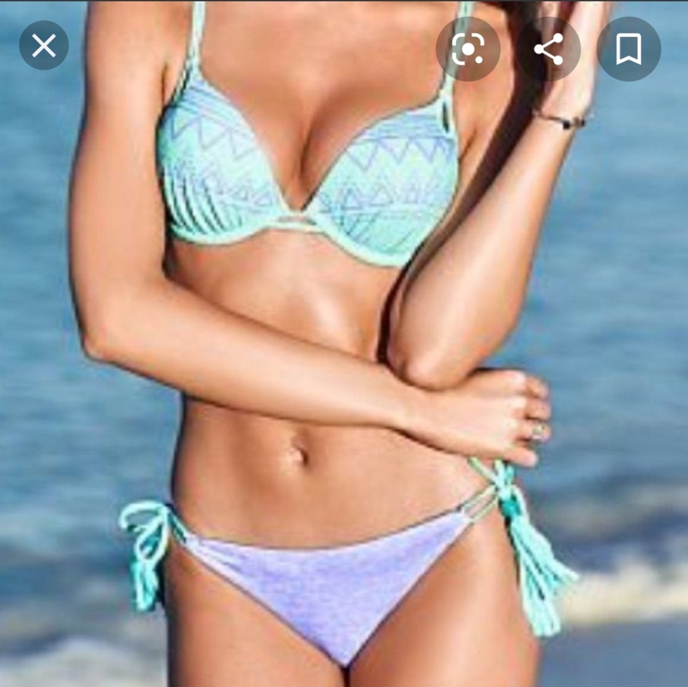 Victoria's Secret Mint Green and Lavender Triangle Bikini